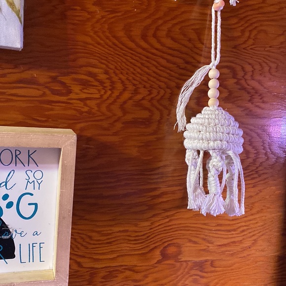 Custom One of a kind Hand Crafted Macramé jellyfish car / home decor - Picture 8 of 12